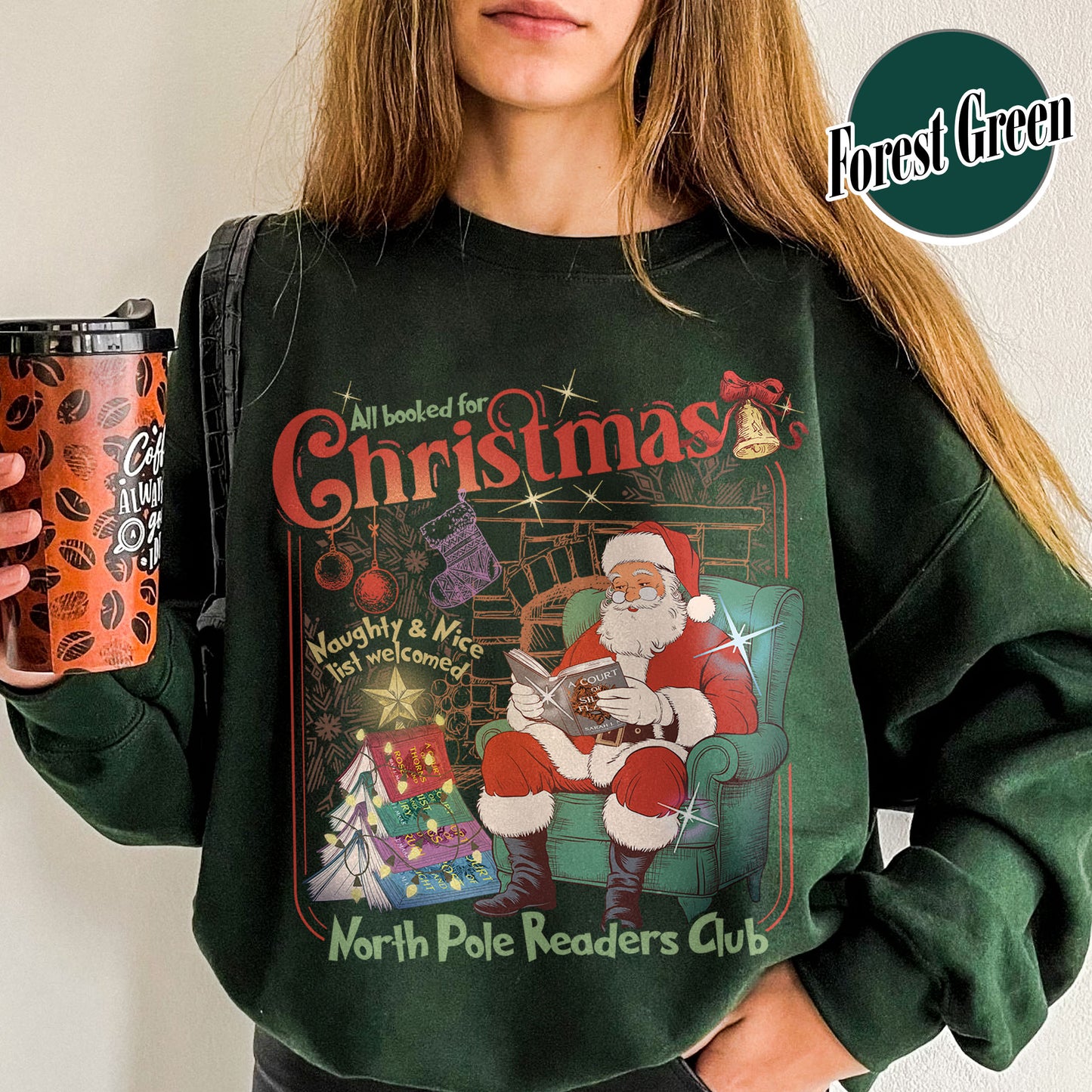 Christmas Book Club Sweatshirt, All Booked for Christmas Sweatshirt, North Pole Book Club Sweatshirt