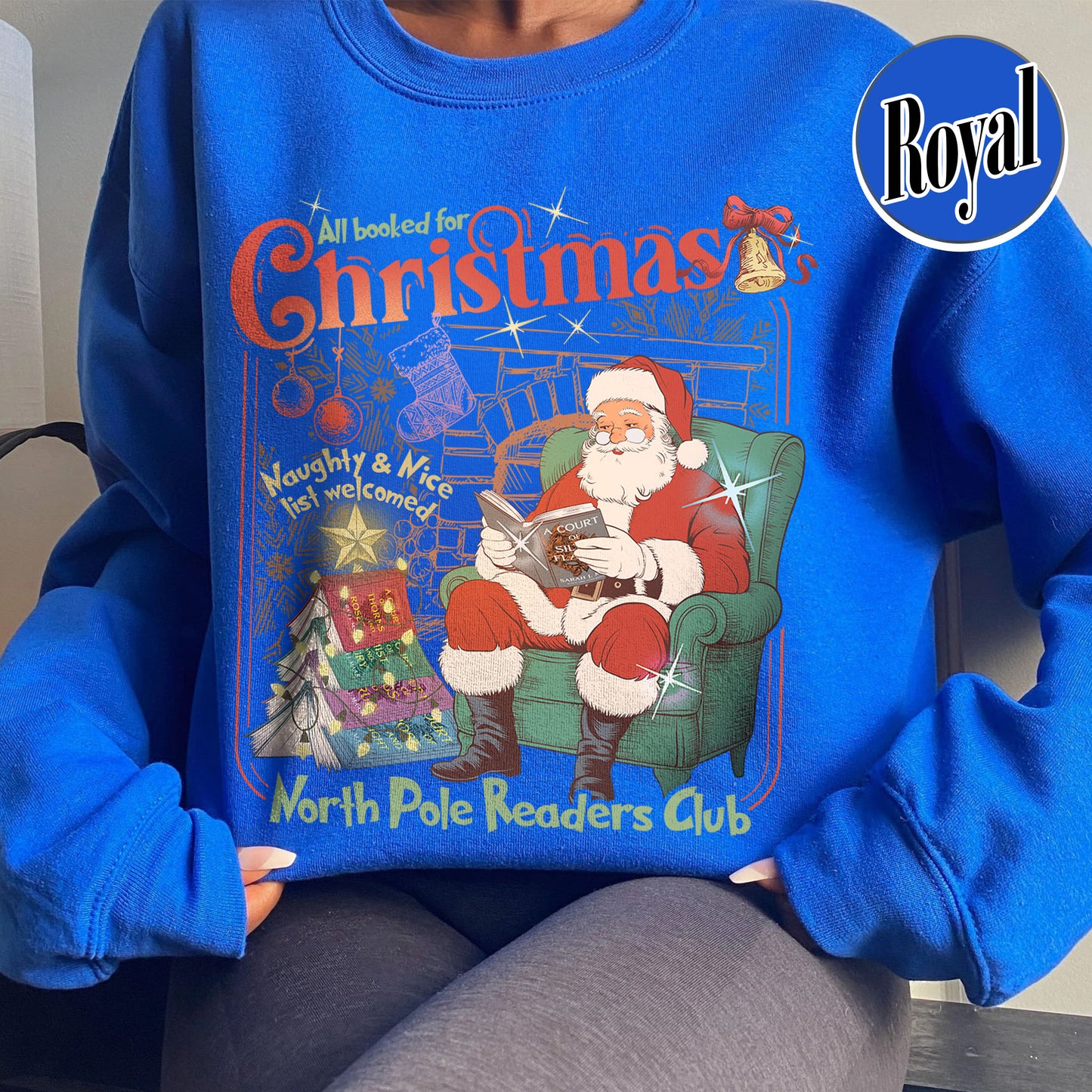Christmas Book Club Sweatshirt, All Booked for Christmas Sweatshirt, North Pole Book Club Sweatshirt