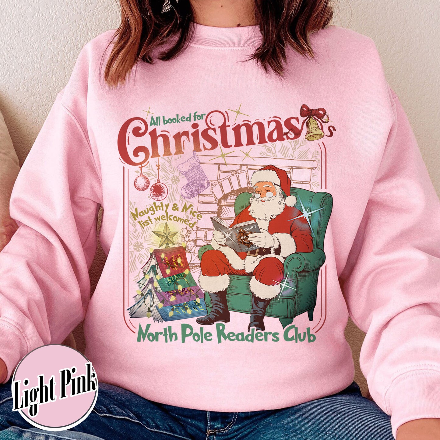 Christmas Book Club Sweatshirt, All Booked for Christmas Sweatshirt, North Pole Book Club Sweatshirt