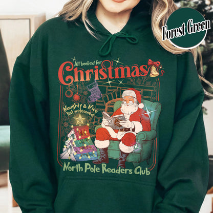 Christmas Book Club Hoodie, All Booked for Christmas Hoodie, North Pole Book Club Hoodie