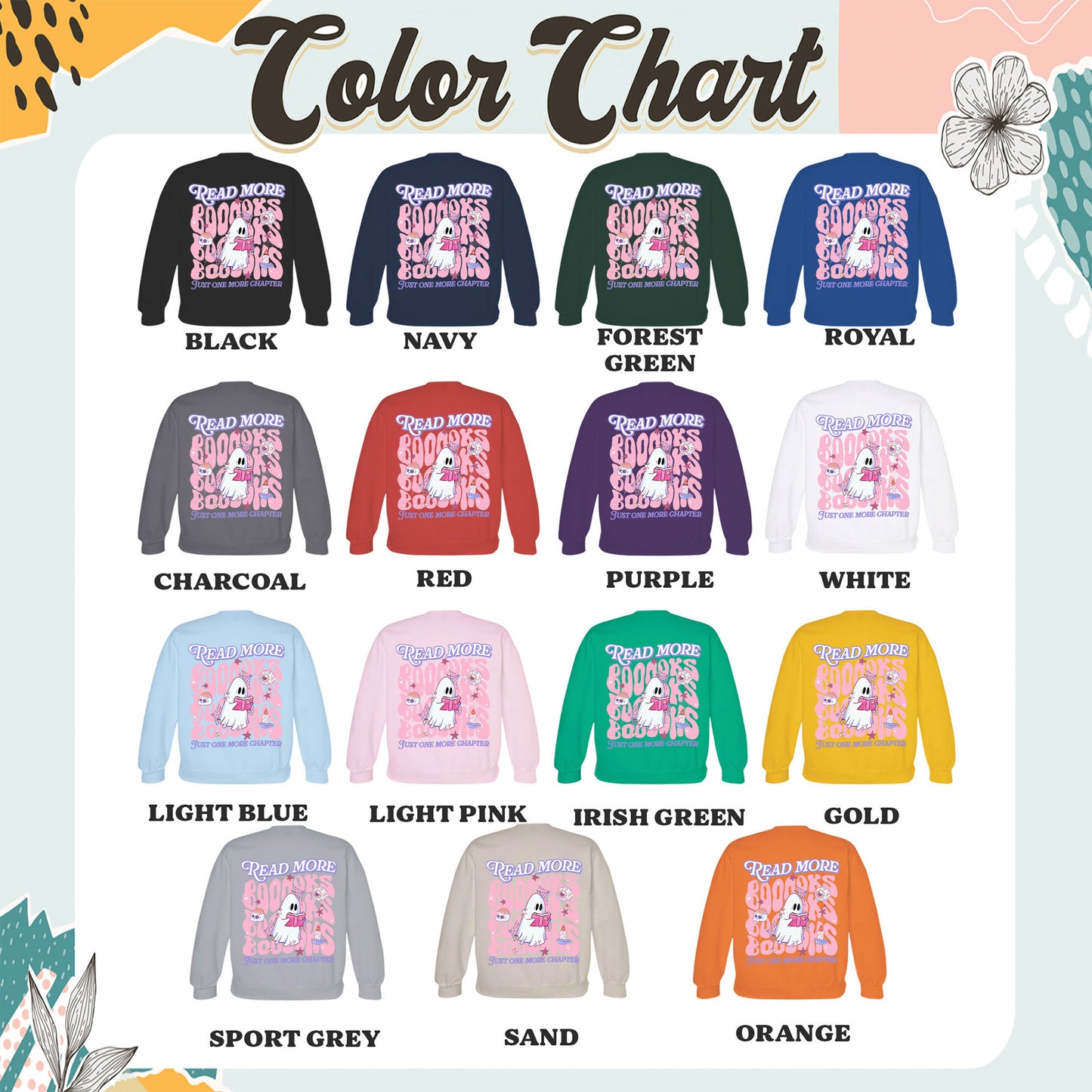 Halloween Book Lover Sweatshirt, Read More Booooks Halloween Sweatshirt, Spooky Season Sweatshirt