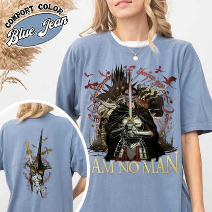 I Am No Man Comfort Color Shirt, Fantasy Dragon Bookish Shirt, Fantasy Merch Comfort Colors Shirt, Fantasy Book Lover Shirt, Book Gift