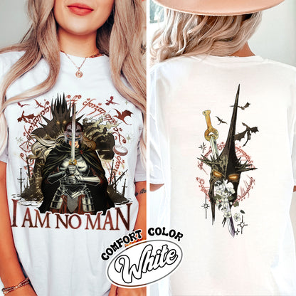 I Am No Man Comfort Color Shirt, Fantasy Dragon Bookish Shirt, Fantasy Merch Comfort Colors Shirt, Fantasy Book Lover Shirt, Book Gift