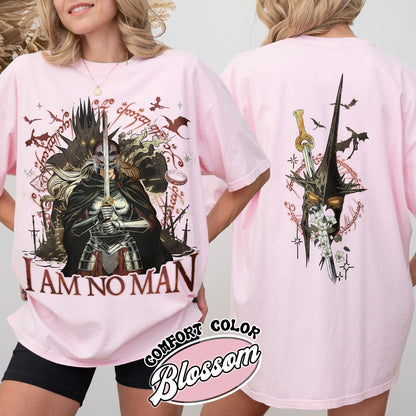 I Am No Man Comfort Color Shirt, Fantasy Dragon Bookish Shirt, Fantasy Merch Comfort Colors Shirt, Fantasy Book Lover Shirt, Book Gift