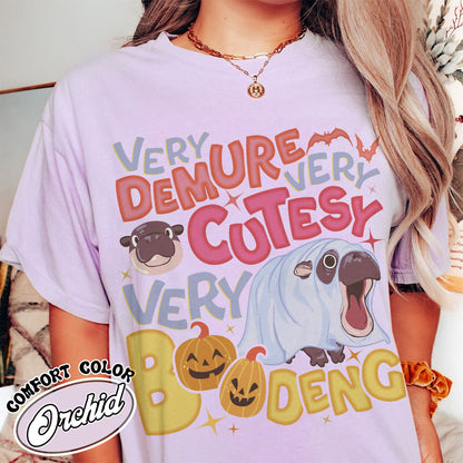 Very Demure Very Cutesy Very Boo Deng Shirt, Baby Hippo Moo Deng Shirt, Boo Deng Shirt, Moo Deng Shirt, Moo Deng Halloween Shirt, Hippo Lover