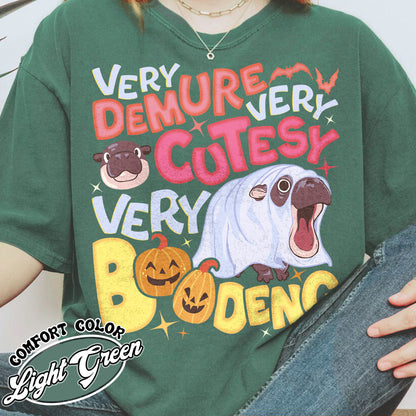 Very Demure Very Cutesy Very Boo Deng Shirt, Baby Hippo Moo Deng Shirt, Boo Deng Shirt, Moo Deng Shirt, Moo Deng Halloween Shirt, Hippo Lover