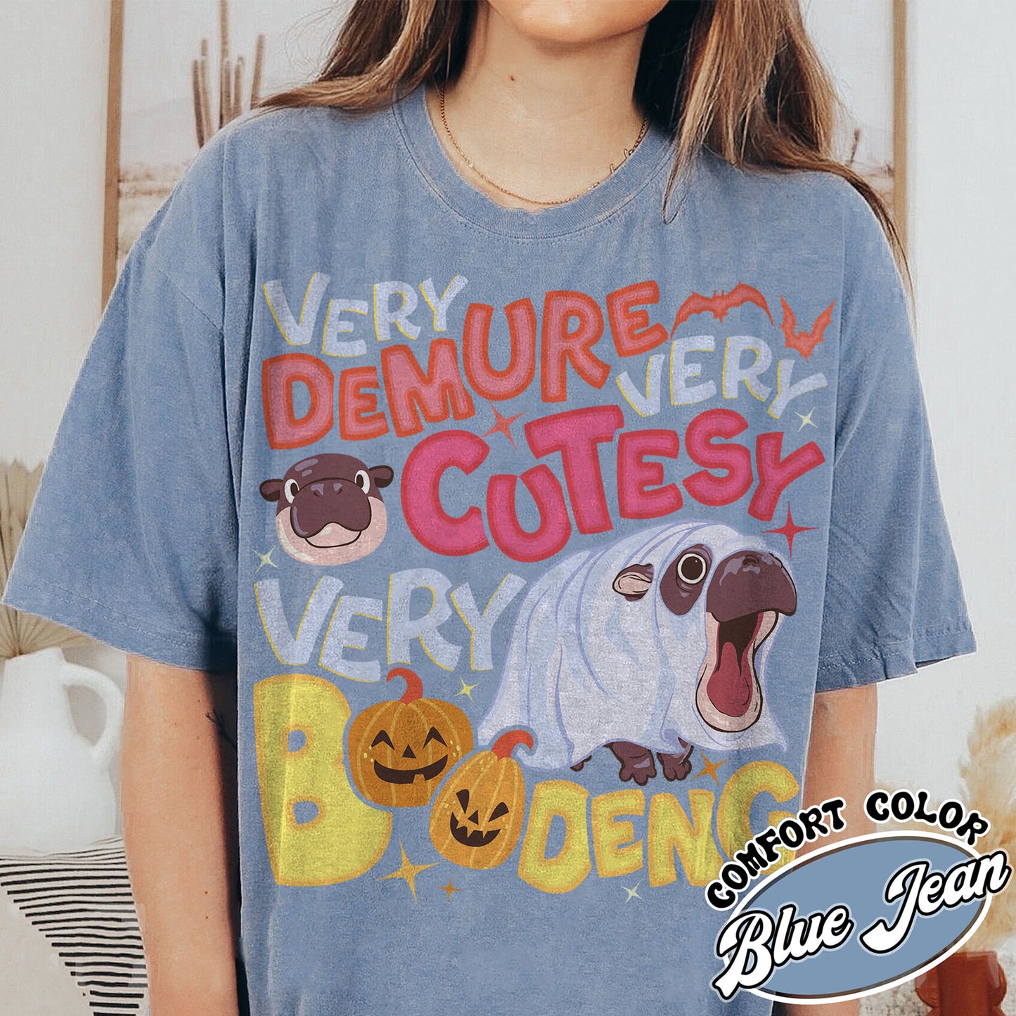 Very Demure Very Cutesy Very Boo Deng Shirt, Baby Hippo Moo Deng Shirt, Boo Deng Shirt, Moo Deng Shirt, Moo Deng Halloween Shirt, Hippo Lover