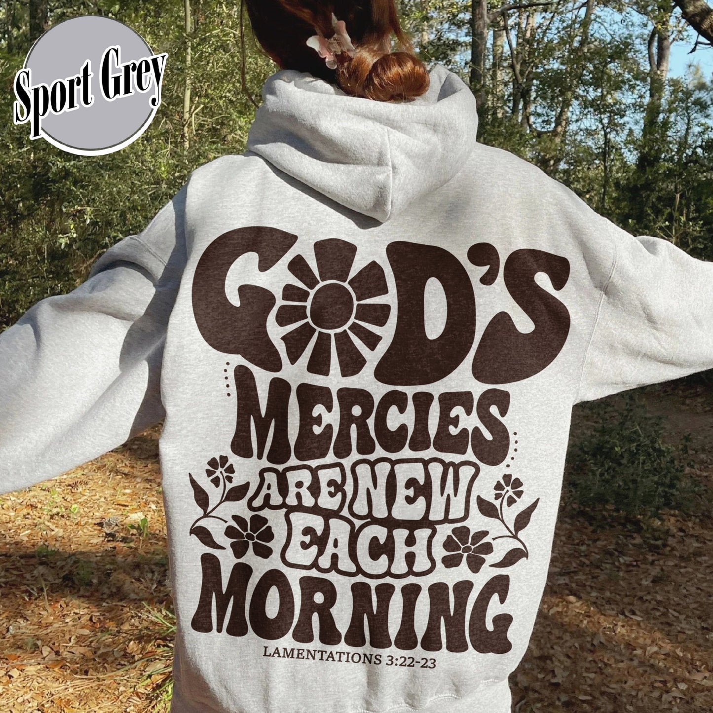 Boho Christian Hoodie, Jesus Hoodie, His Mercies Are New Hoodie, Bible Verse Hoodie, Aesthetic Christian Hoodie, Christian Streetwear Hoodie, Jesus Hoodie