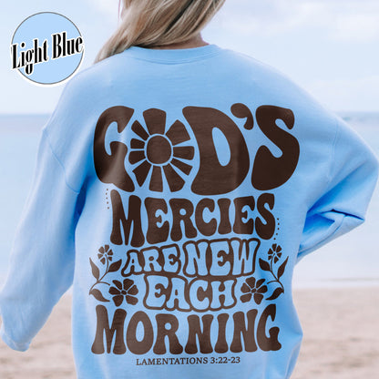 Boho Christian Sweatshirt, Jesus Sweatshirt, His Mercies Are New Sweatshirt, Bible Verse Sweatshirt, Aesthetic Christian Sweatshirt, Christian Streetwear Sweatshirt, Jesus Sweatshirt