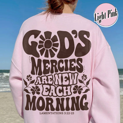 Boho Christian Sweatshirt, Jesus Sweatshirt, His Mercies Are New Sweatshirt, Bible Verse Sweatshirt, Aesthetic Christian Sweatshirt, Christian Streetwear Sweatshirt, Jesus Sweatshirt