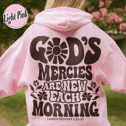 Boho Christian Hoodie, Jesus Hoodie, His Mercies Are New Hoodie, Bible Verse Hoodie, Aesthetic Christian Hoodie, Christian Streetwear Hoodie, Jesus Hoodie