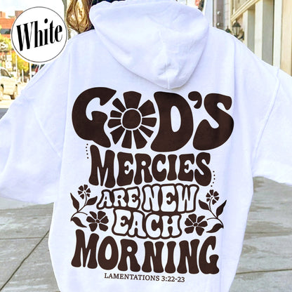 Boho Christian Hoodie, Jesus Hoodie, His Mercies Are New Hoodie, Bible Verse Hoodie, Aesthetic Christian Hoodie, Christian Streetwear Hoodie, Jesus Hoodie