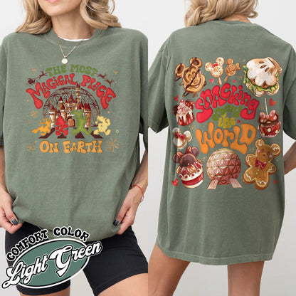 The Most Magical Place on Earth Shirt, Snacking Around the World Shirt, Cookies Christmas Family, Magic Kingdom Christmas, Family Trip Shirt