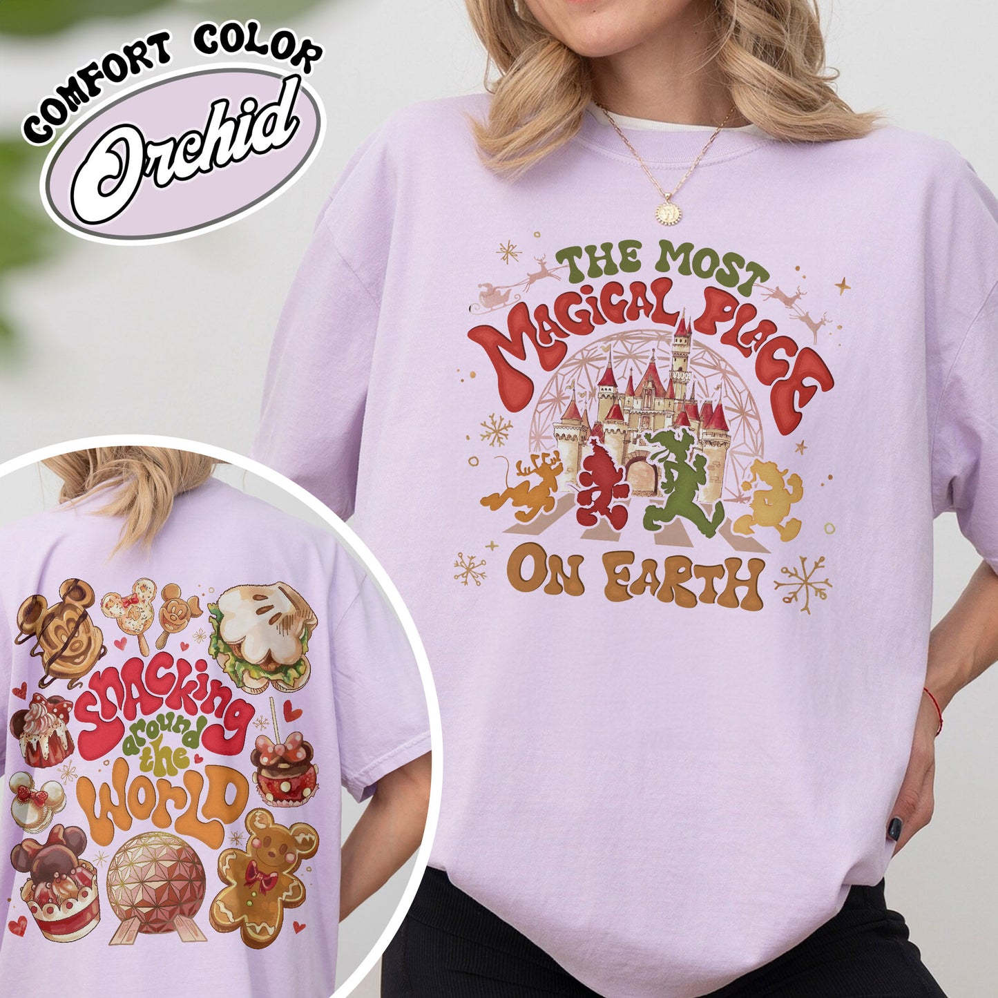 The Most Magical Place on Earth Shirt, Snacking Around the World Shirt, Cookies Christmas Family, Magic Kingdom Christmas, Family Trip Shirt