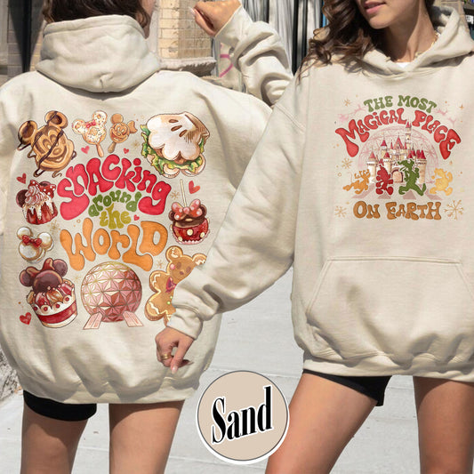 The Most Magical Place on Earth Hoodie, Snacking Around the World Hoodie, Cookies Christmas Family, Magic Kingdom Christmas, Family Trip Hoodie