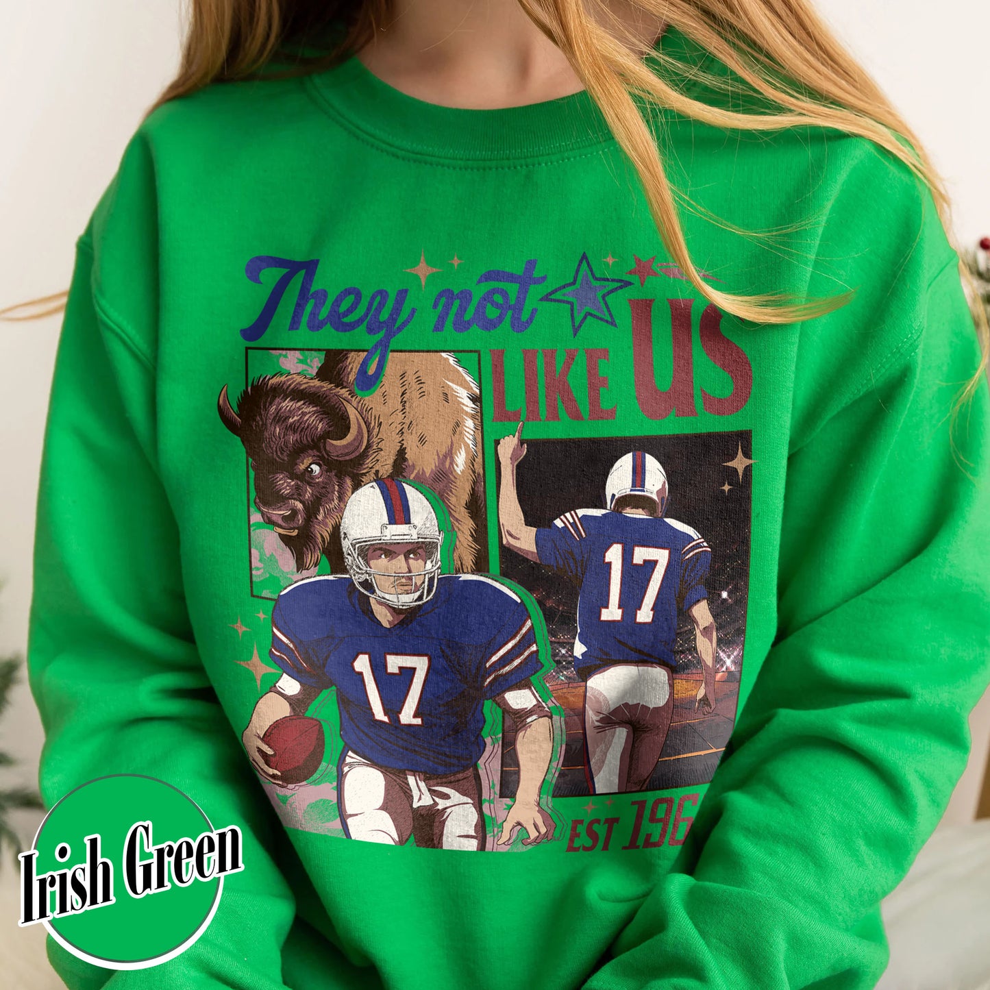 Custom Football Sweatshirt, They Not Like Us Football Sweatshirt, Go Bills Sweatshirt