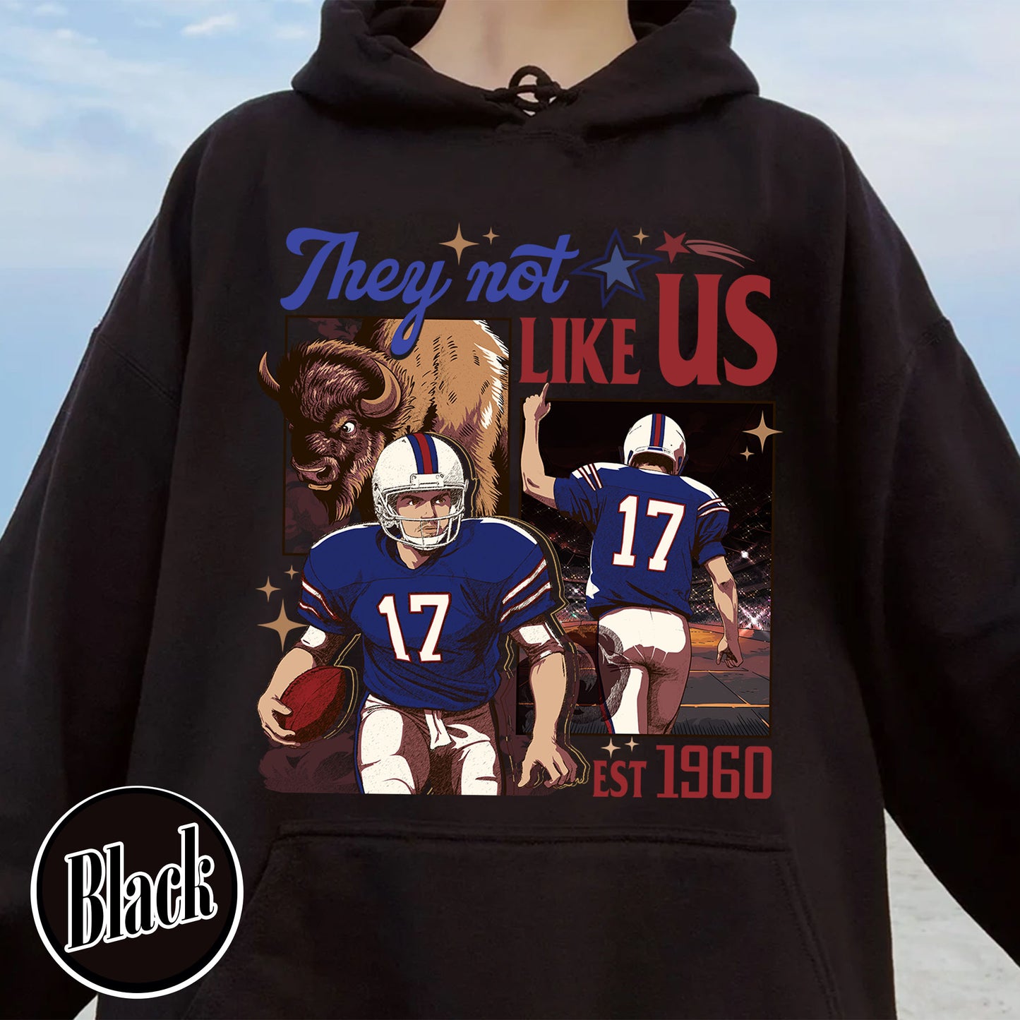 Custom Football Hoodie, They Not Like Us Football Hoodie, Go Bills Hoodie