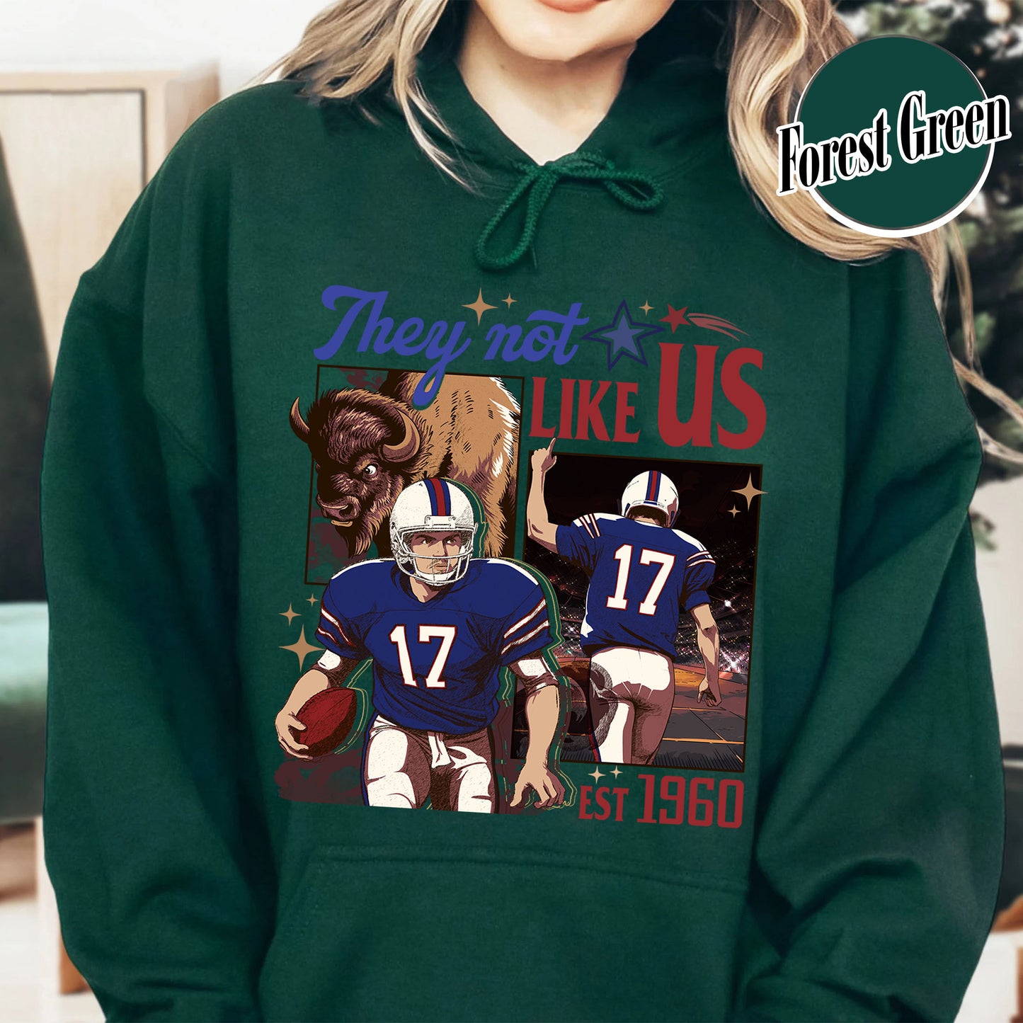 Custom Football Hoodie, They Not Like Us Football Hoodie, Go Bills Hoodie