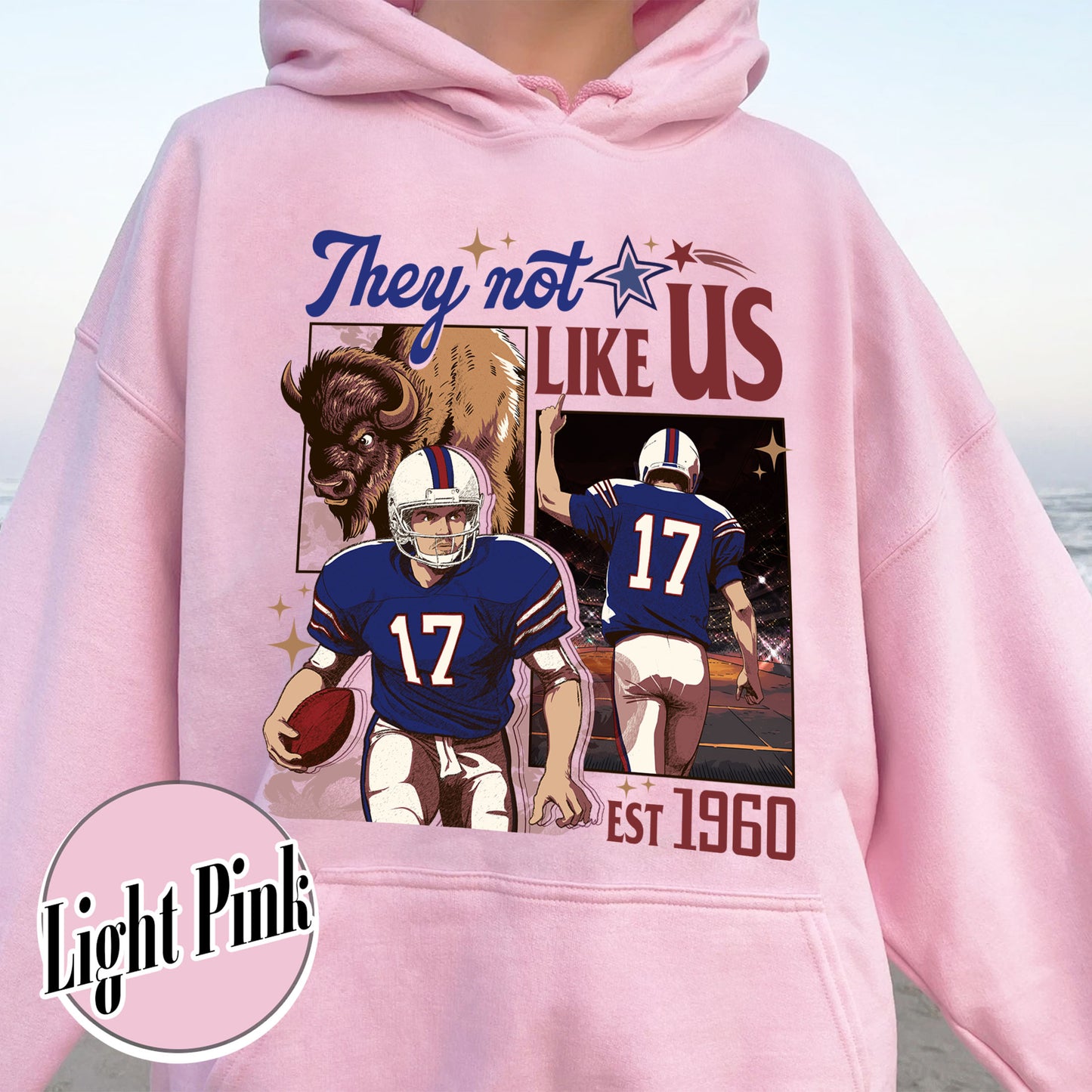 Custom Football Hoodie, They Not Like Us Football Hoodie, Go Bills Hoodie