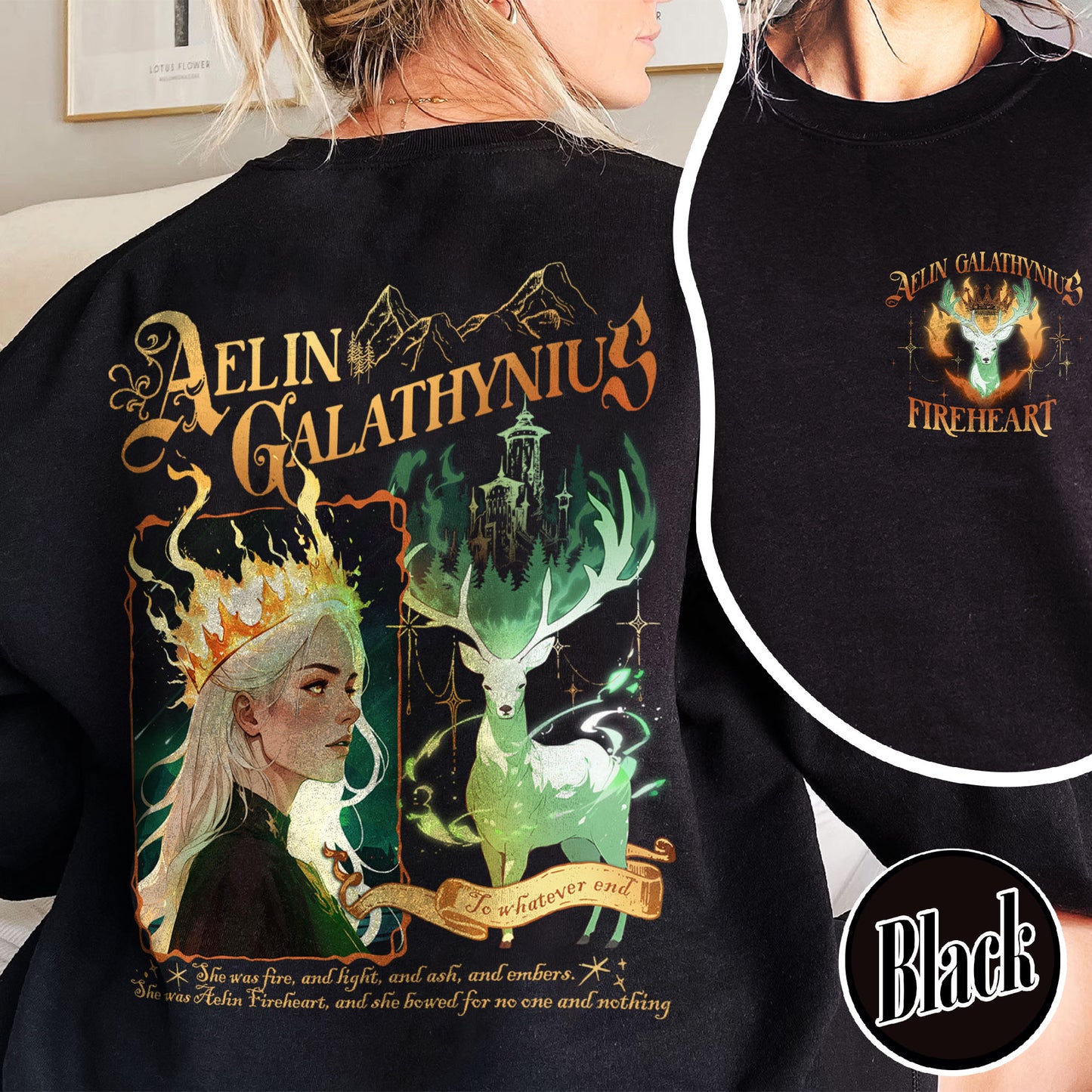 Aelin Galathynius Fireheart Sweatshirt, Aelin Galathynius Sweatshirt, Tog Sweatshirt, Fireheart Queen Aelin Sweatshirt, Fireheart Sweatshirt, Terrasen to Whatever End