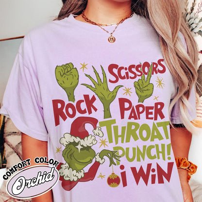 Rock Paper Scissors Shirt, Christmas Monster Shirt, Rock Paper Scissors Christmas Shirt, Rock Paper Scissors I Win Shirt, Christmas Movie Shirt