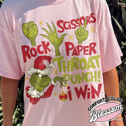 Rock Paper Scissors Shirt, Christmas Monster Shirt, Rock Paper Scissors Christmas Shirt, Rock Paper Scissors I Win Shirt, Christmas Movie Shirt