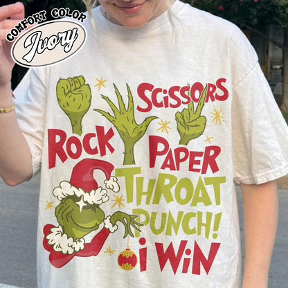 Rock Paper Scissors Shirt, Christmas Monster Shirt, Rock Paper Scissors Christmas Shirt, Rock Paper Scissors I Win Shirt, Christmas Movie Shirt