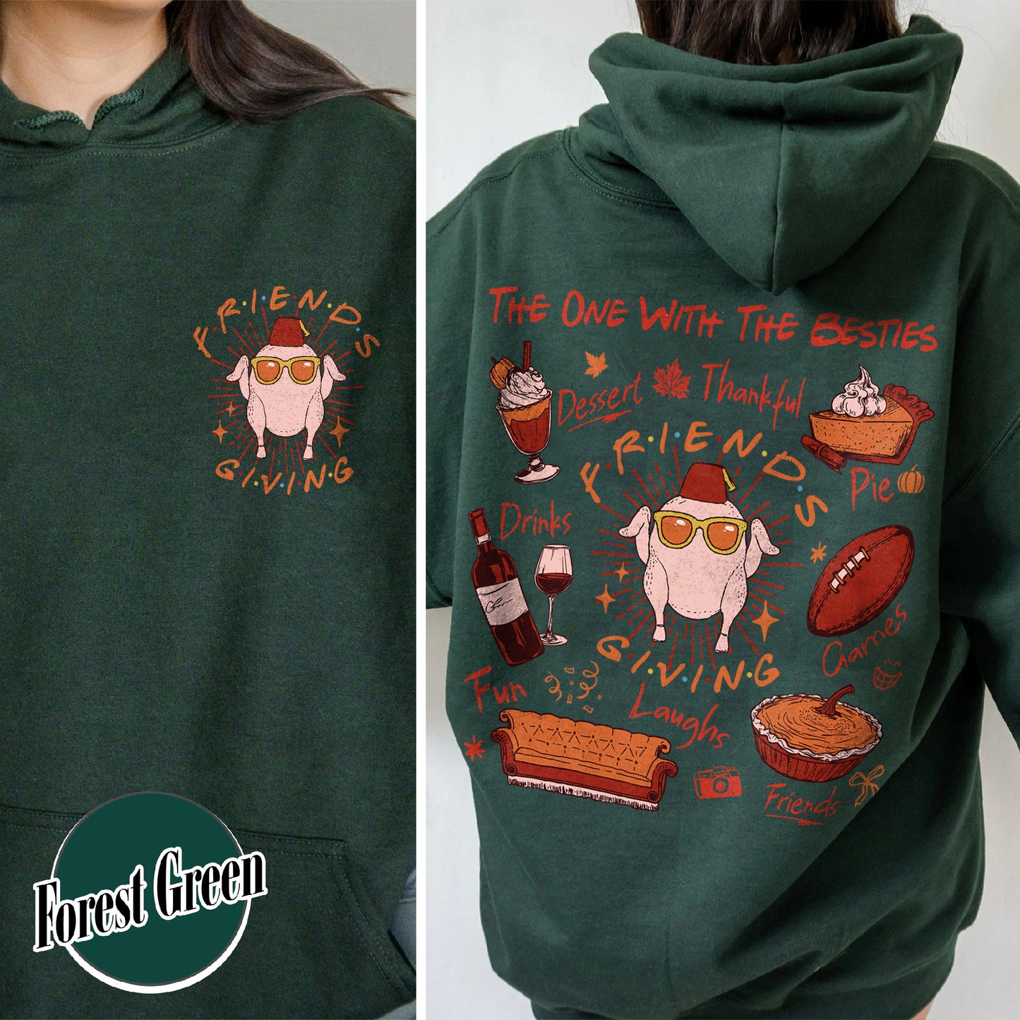 Friendsgiving Group Hoodie, Friendsgiving Hoodie, Friendsgiving Hoodie, Friends Themed Friendsgiving, Friendsgiving Gift, Friends Hoodie Thanksgiving