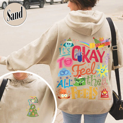 Its Okay To Feel All the Feels Hoodie, Its Okay To Feel All the Feels Kids, It Is Okay To Feel, Mental Health Hoodie, Christmas All the Feels