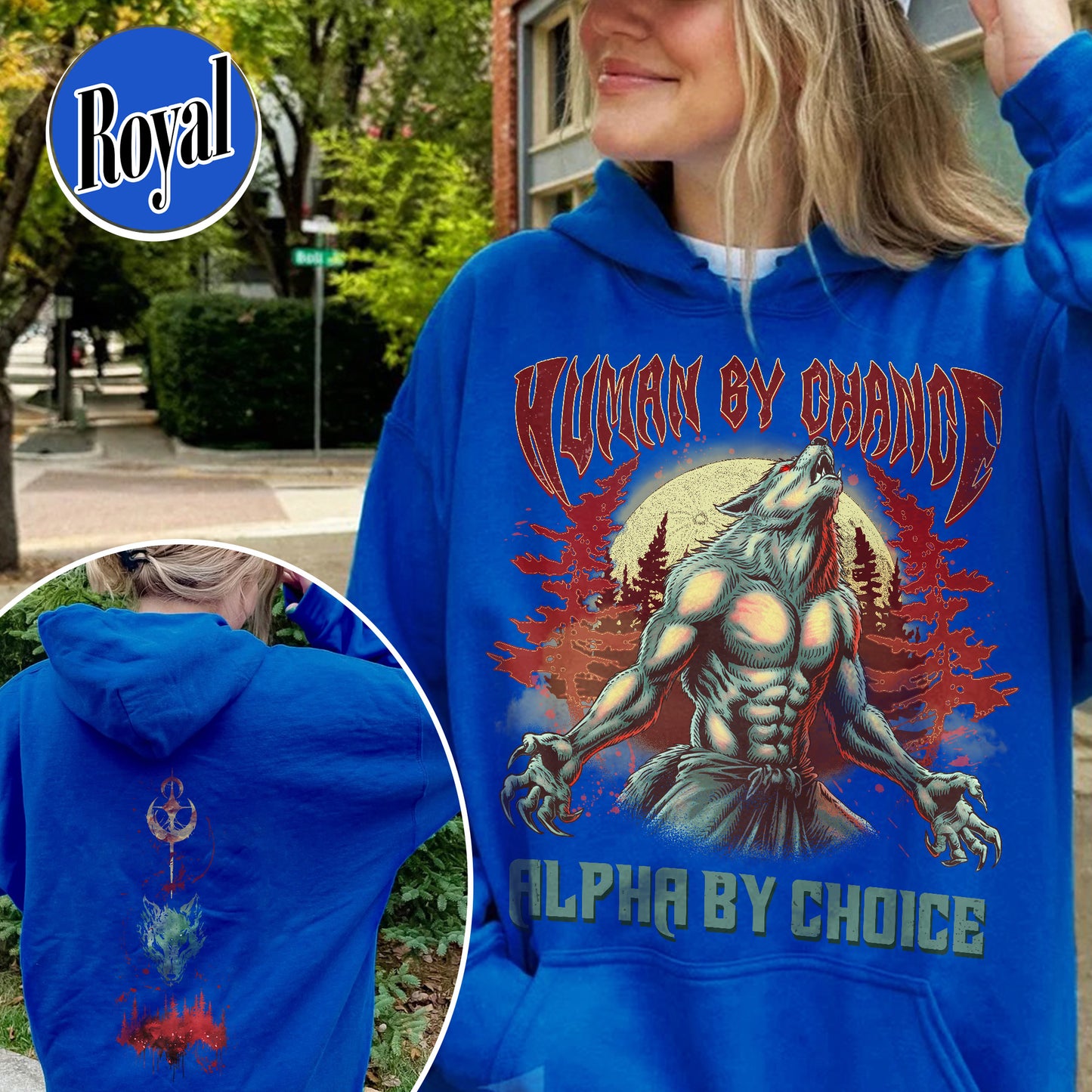 Alpha by Choice Hoodie, Human by Chance Alpha by Choice Hoodie, Mental Health Hoodie, Wolf Sigma, Wolf Ripping Hoodie Meme Funny Hoodie, Wolf Meme