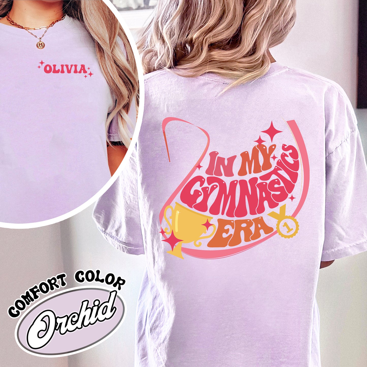 Gymnastics Era Comfort Color Shirt, In My Gymnast Era shirt, Girls Gymnastics, Gymnastics Shirt, Personalized Name ,Gymnastics Shirt