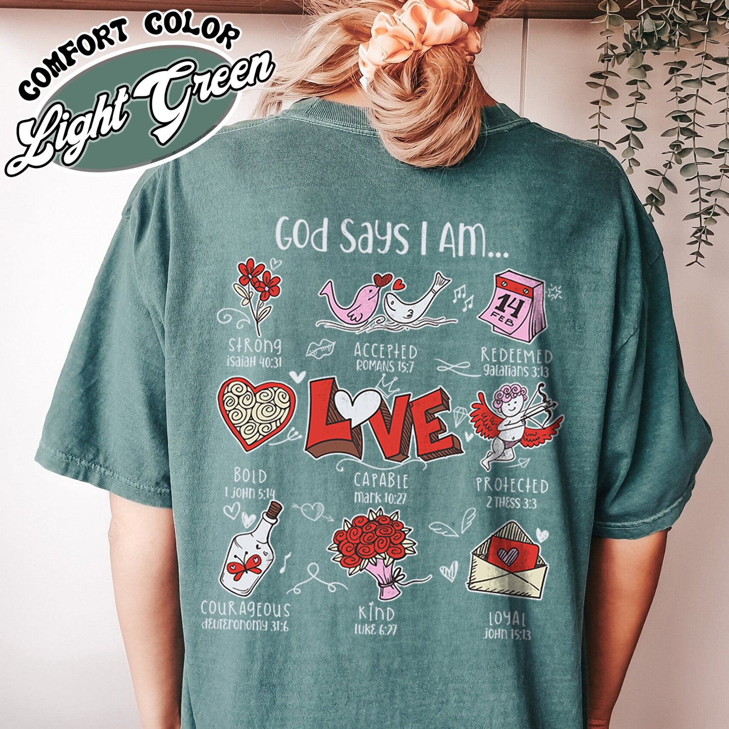 Bible Verse Comfort Color Shirt, Christian Valentines Day Shirt