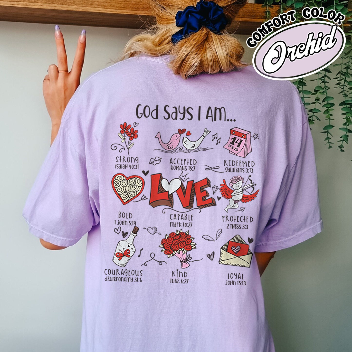 Bible Verse Comfort Color Shirt, Christian Valentines Day Shirt