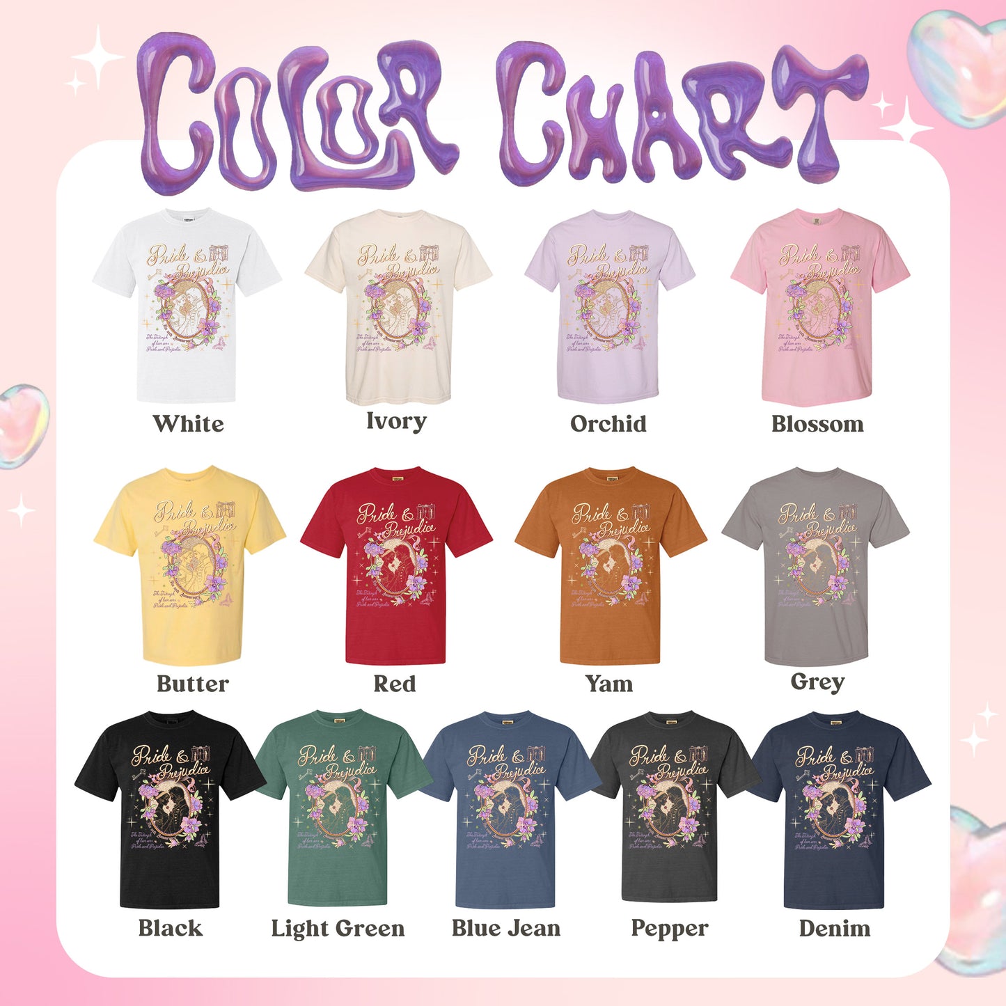 Bookish Comfort Color Shirt, Pride and Prejudice 20th Anniversary Shirt for Fan, Pemberley Shirt