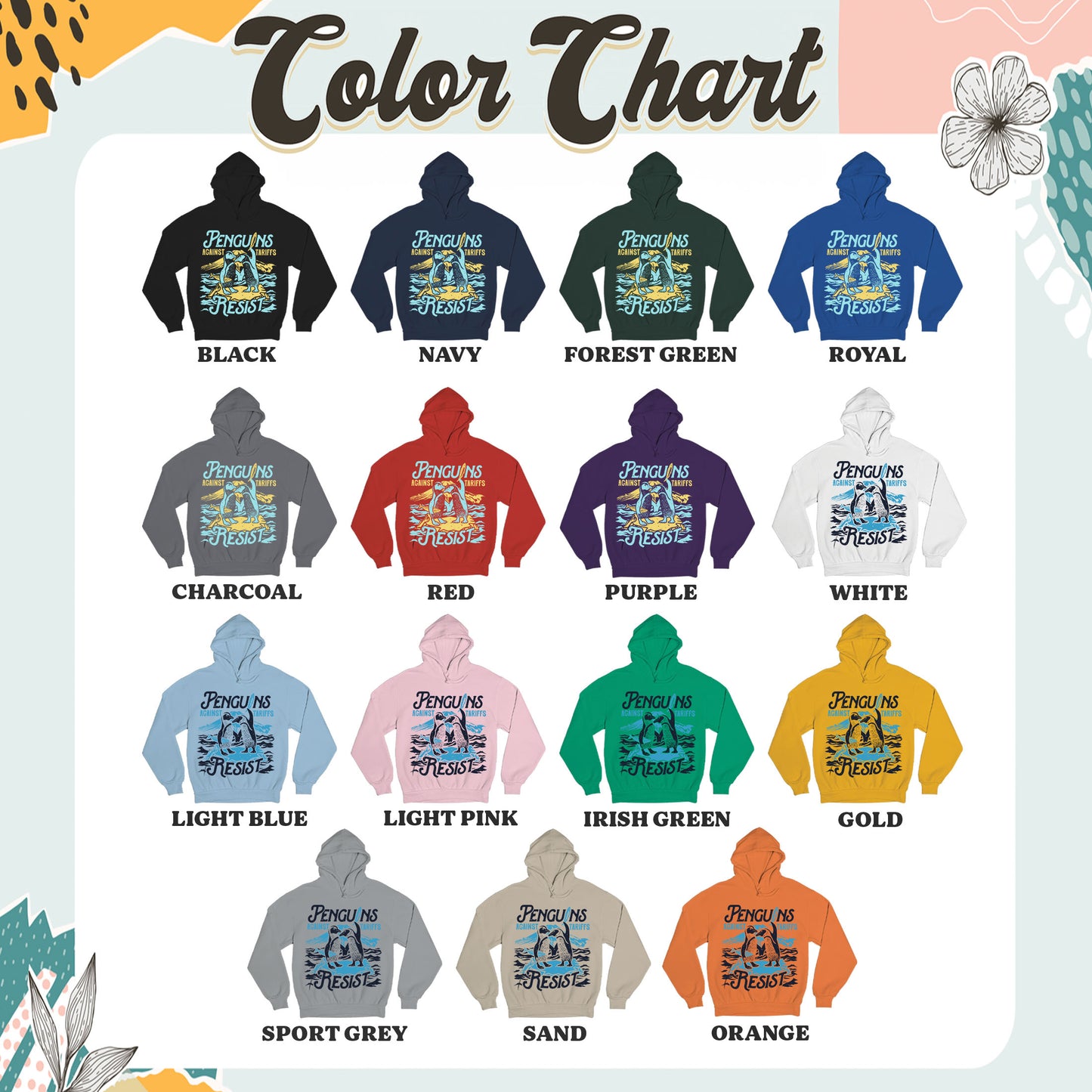 Penguins Hate Tariffs Hoodie, Flippers up Hoodie, Heard Island Hoodie, Subtle FDT Hoodie Resistance Protest, Penguins Against Tariffs Hoodie