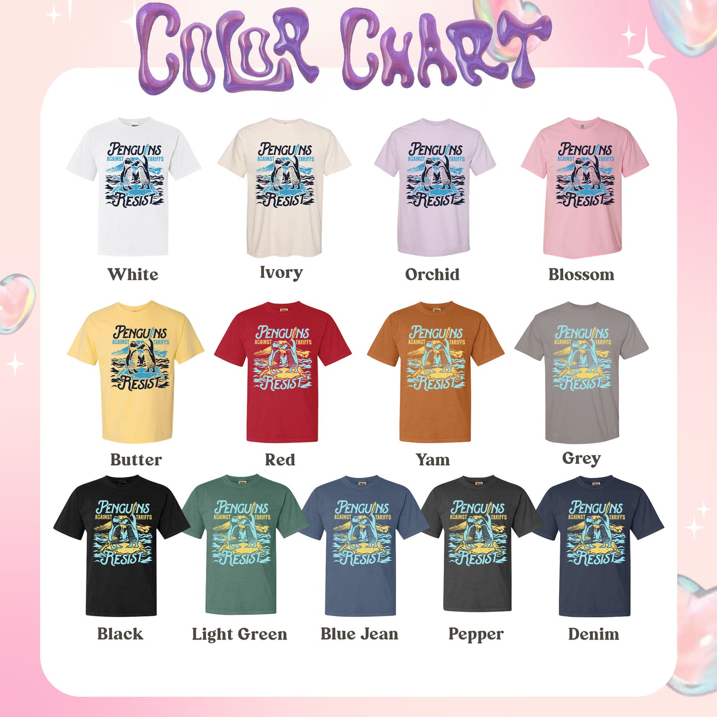 Penguins RESIST Comfort Color Shirt, Flippers up Tee, Heard Island Shirt, Subtle FDT Shirt