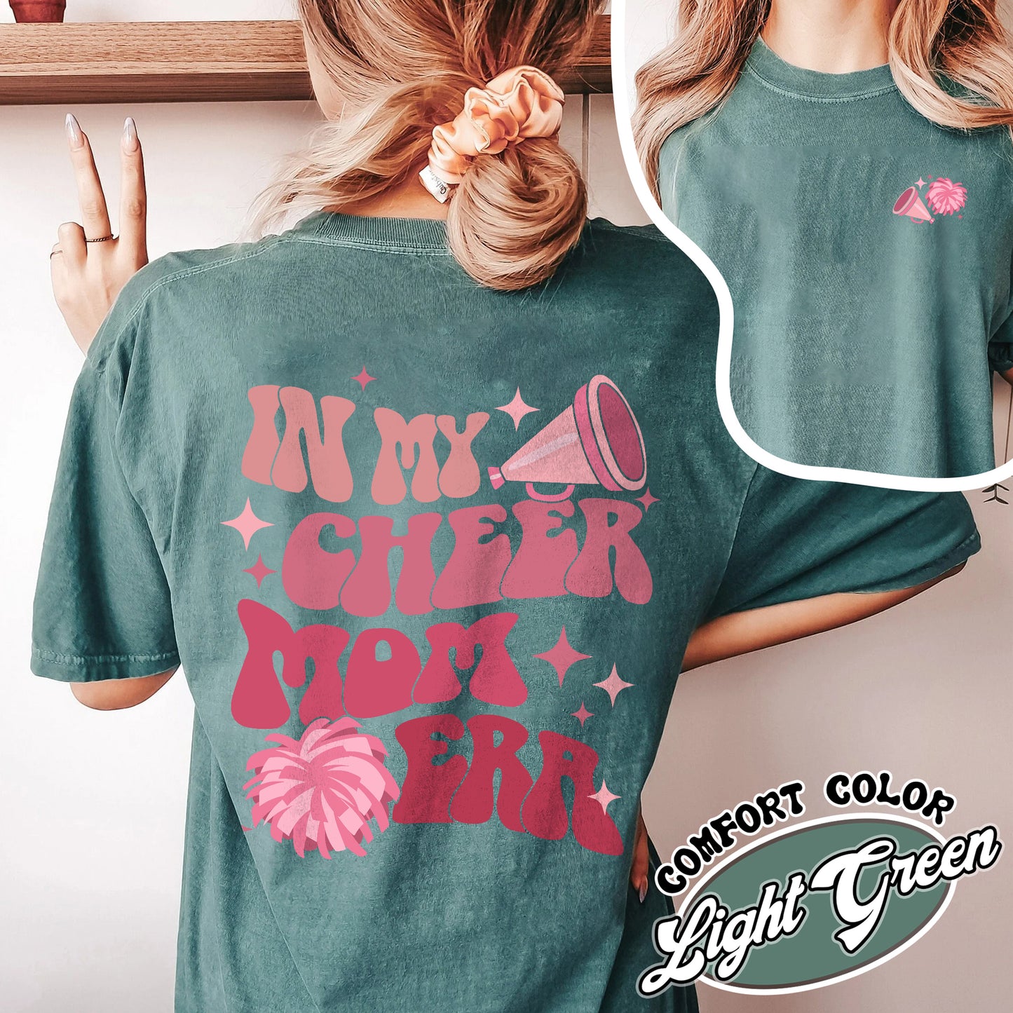 In My Cheer Mom Era Comfort Colors Shirt, Cheer Mom Squad Shirt,Funny Cheer Mom Shirts