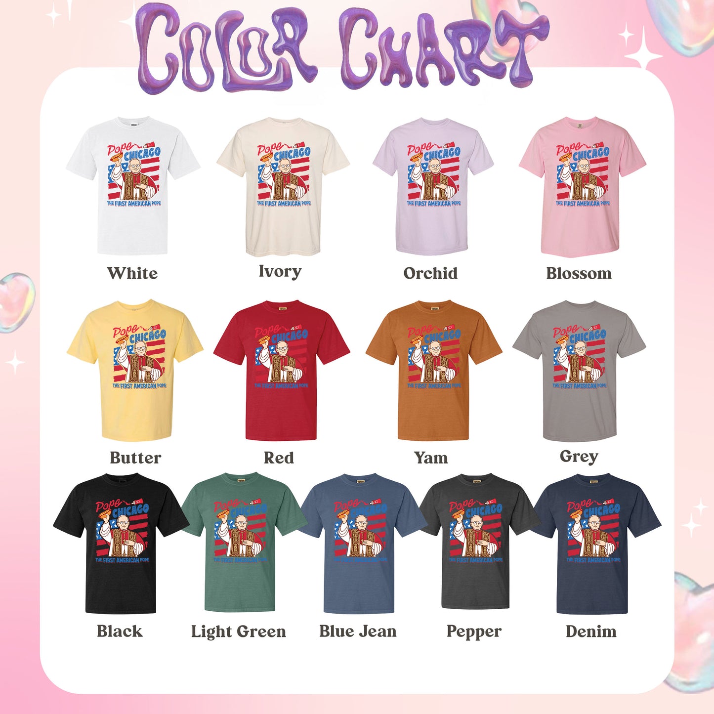 Pope Chicago Comfort Colors Shirt, Pope Robert Prevost Shirt,Religious Tee,Pope Shirt, Jesus T-Shirt Gift