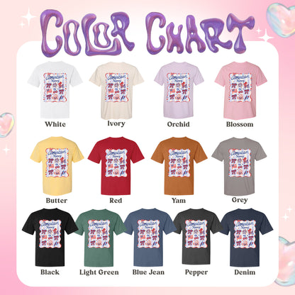 4th of July Comfort Color Shirt, American Honey Coquette Shirt, Girly Independence Day USA Shirt