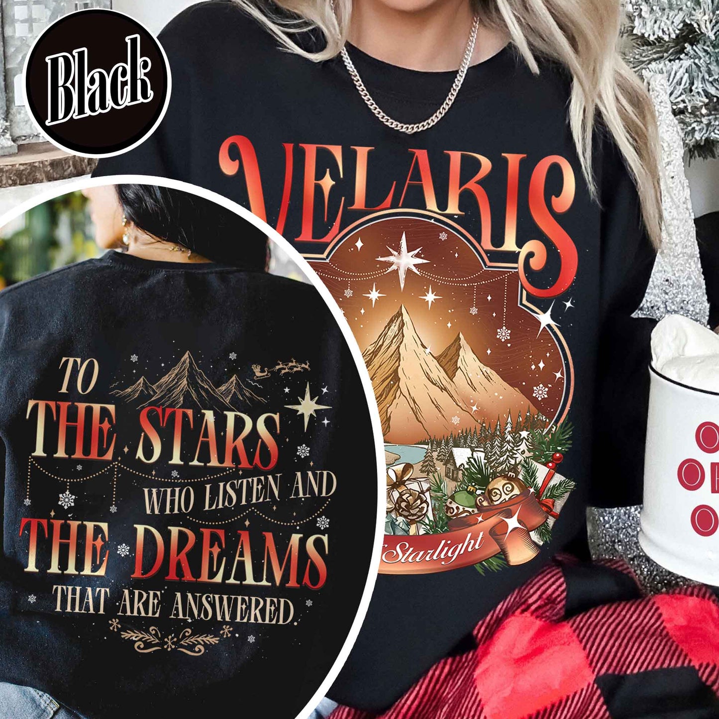 Velaris City of Starlight Two-Sided Sweatshirt, Velaris Sweatshirt Comfort Colors, Velaris City Starlight Sweatshirt, City of Velaris, Velaris Christmas Sweatshirt