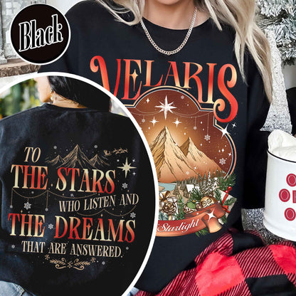 Velaris City of Starlight Two-Sided Sweatshirt, Velaris Sweatshirt Comfort Colors, Velaris City Starlight Sweatshirt, City of Velaris, Velaris Christmas Sweatshirt