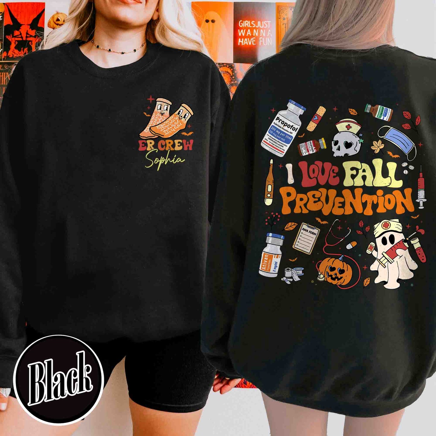 Halloween Nurse Sweatshirt, Custom Fall Nurse Prevention Sweatshirt, Nurse Boo Crew Sweatshirt