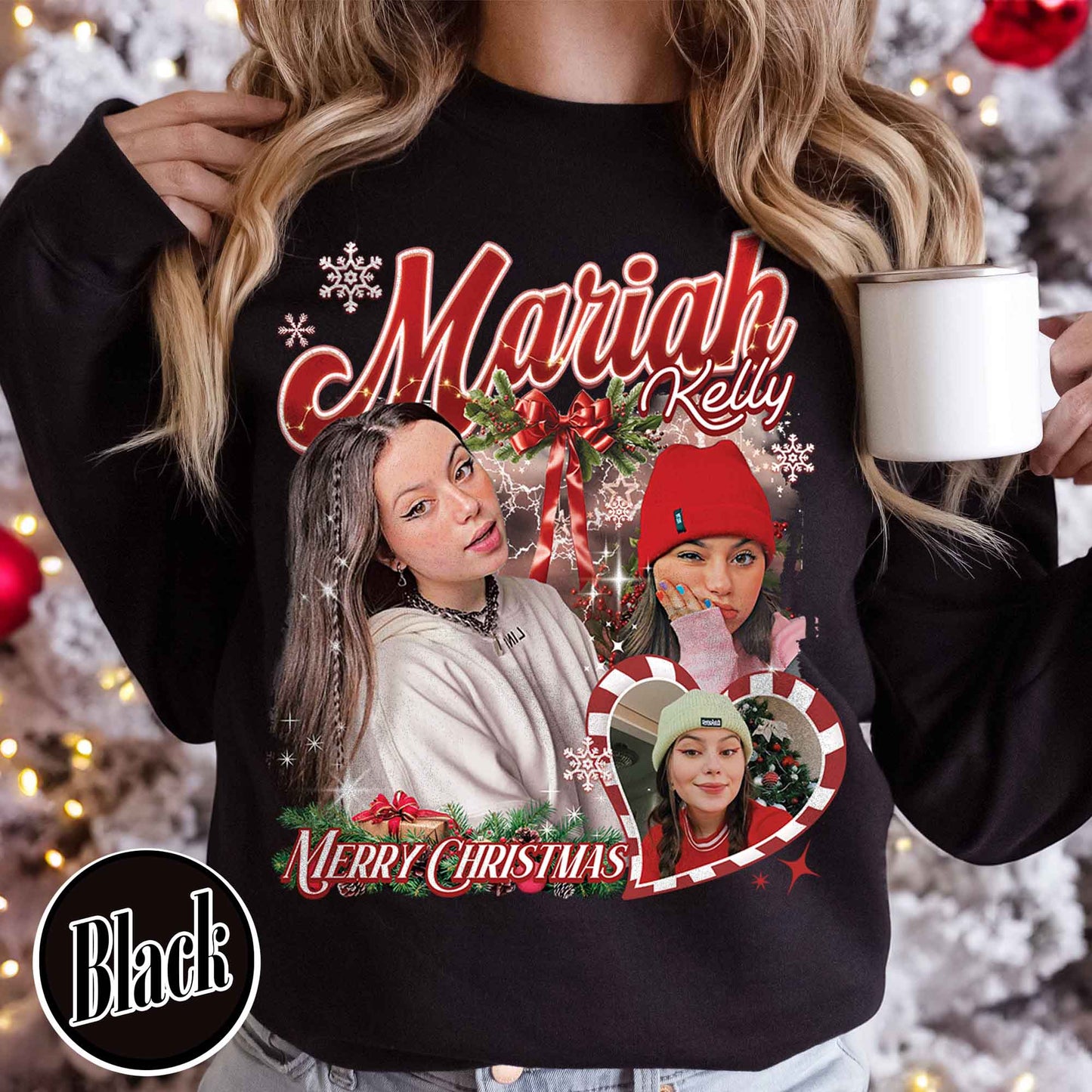 Custom Photo Sweatshirt, Custom Photo Bootleg Girlfriend Sweatshirt, Sweatshirt With Face on It for Boyfriend, Birthday Gift, Custom Photo Christmas Sweatshirt