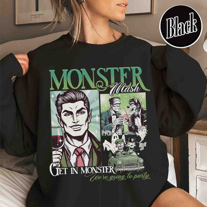 Halloween Sweatshirt, Monster Mash Sweatshirt, Get in Monster Sweatshirt, Ghost Halloween Sweatshirt