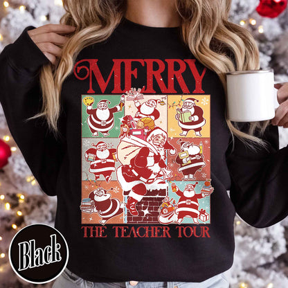 Christmas Teacher Sweatshirt, Santa Teacher Era Tour Sweatshirt, Merry Christmas Sweatshirt