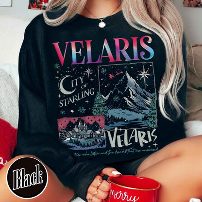 Velaris City Starlight Sweatshirt, Velaris City Sweatshirt, Bookish Gift, Acotar Book Club, Booked for Christmas Acotar, Velaris the Night Court Acotar