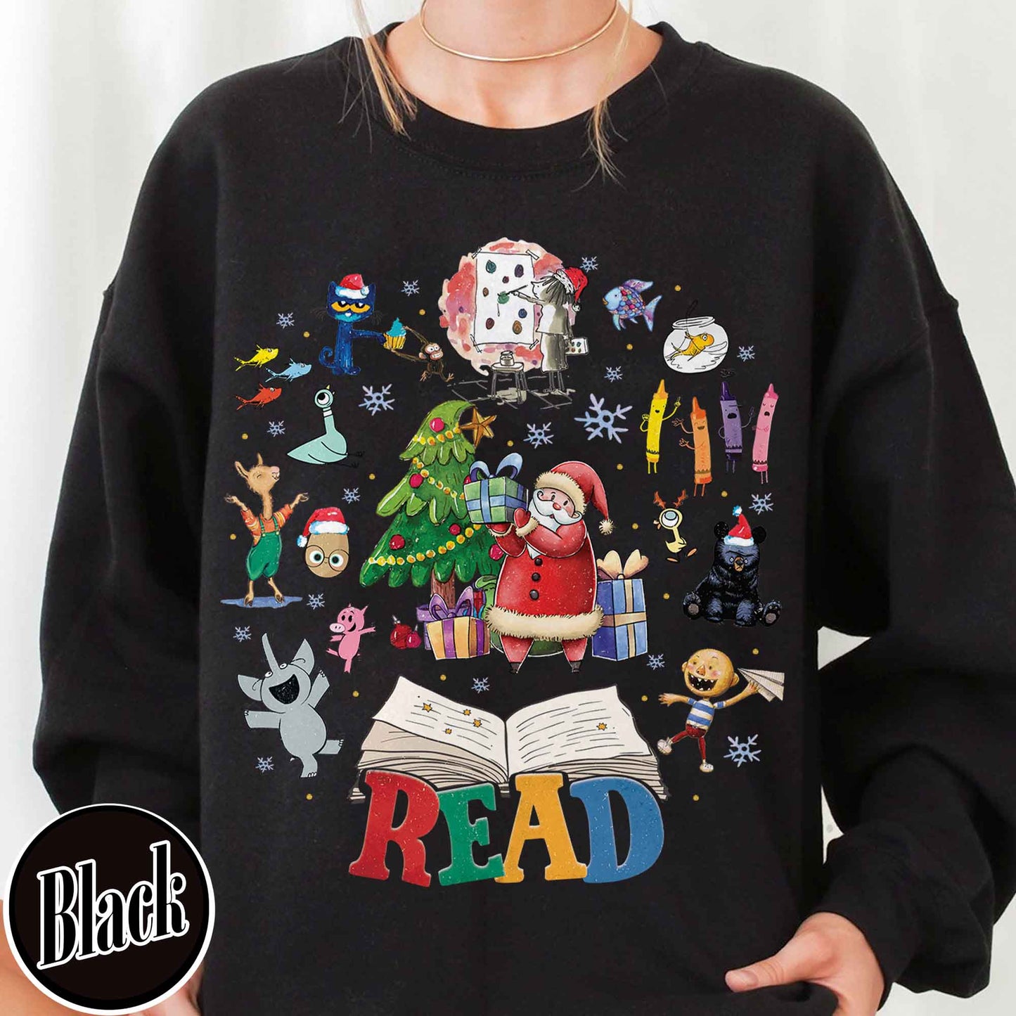 Read Children’s Books Teacher Sweatshirt, Christmas Teacher Shirt, Christmas Gift for Teacher, Teaching Tee, Teachers Day, Teachers Life Shirt