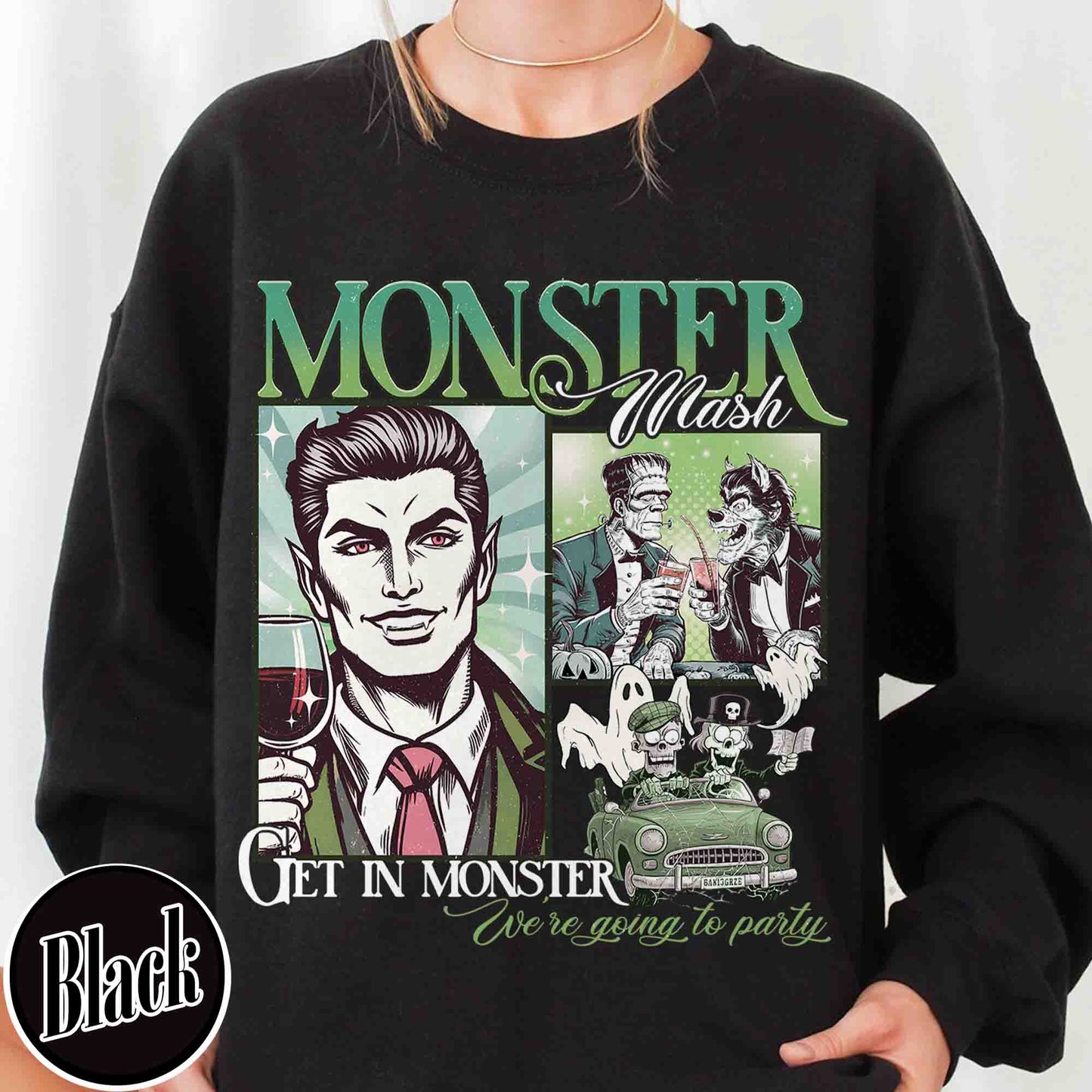 Halloween Sweatshirt, Monster Mash Sweatshirt, Get in Monster Sweatshirt, Ghost Halloween Sweatshirt