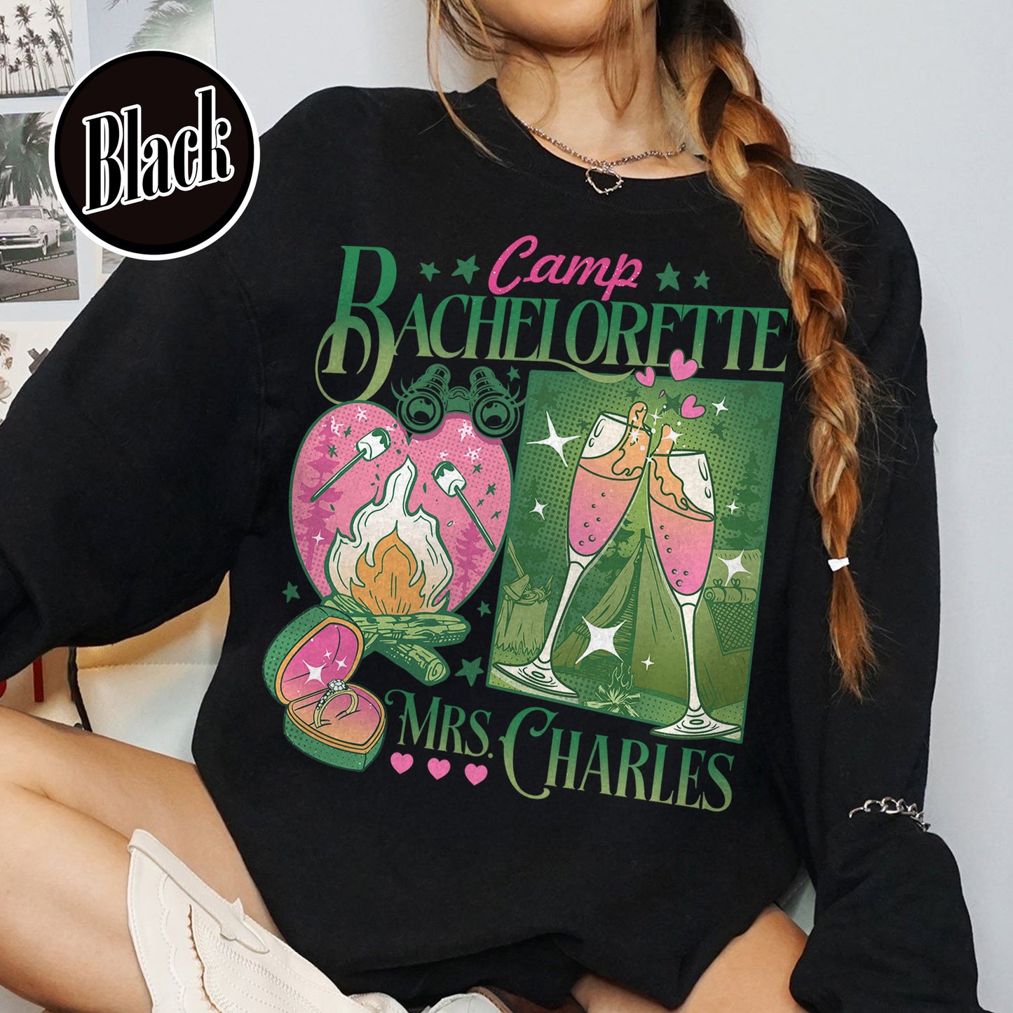 Bachelorette Sweatshirt, Custom Camp Bachelorette Party Sweatshirt, Hiking Bridal Party Sweatshirt