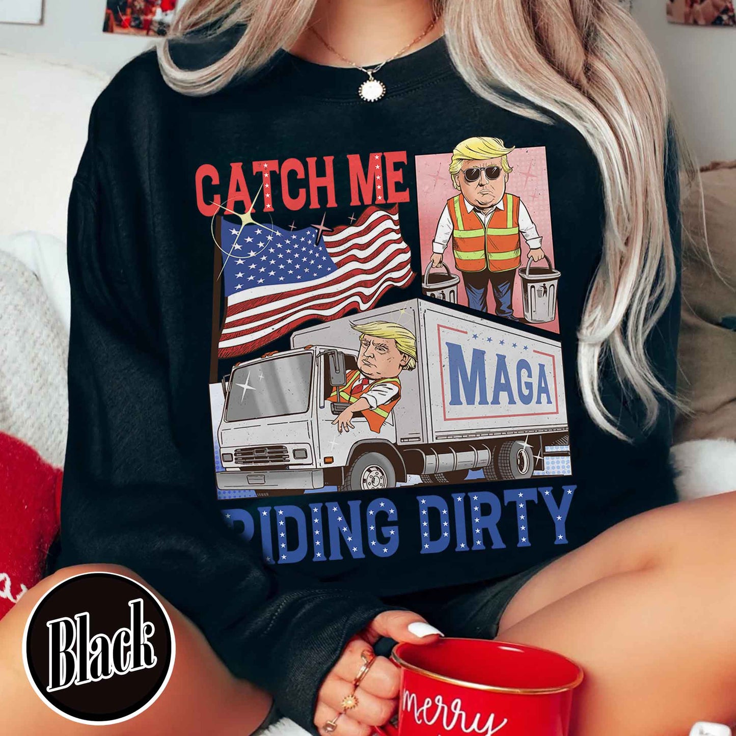 Trump Garbage Man in Trash Truck Sweatshirt, Republican Sweatshirt, Trump Supporter Sweatshirt, MAGA, Daddy’s Home Sweatshirt, Trump 2024 Sweatshirt, Garbage Team Sweatshirt